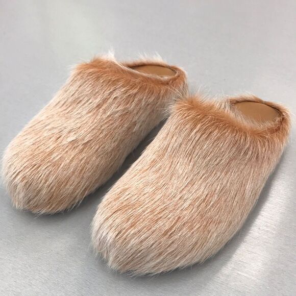 Women's Tan Faux Fur Slip-On Shoes - Picture 1 of 7